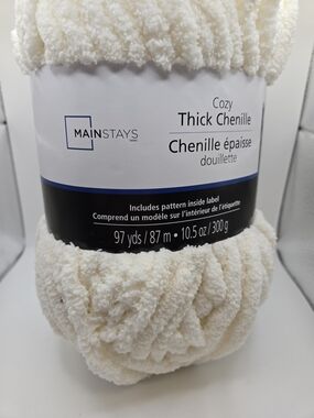 Mainstays Cozy Thick Chenille Yarn in Cream